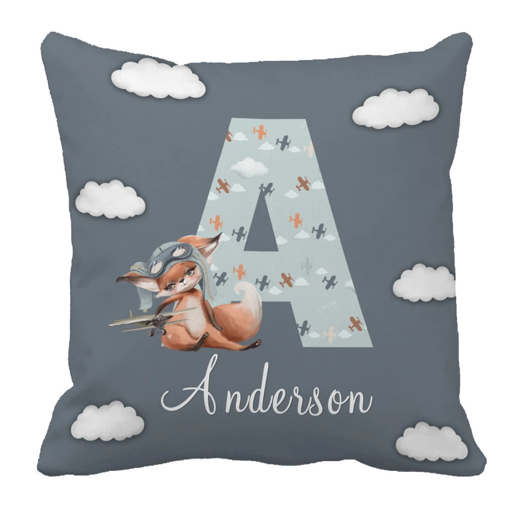 LVYZIHO Capital Letter Airplanes Custom Name Bedding Set Personalized Crib Bedding Set Baby Shower Gift Crib Sheet Set 240429