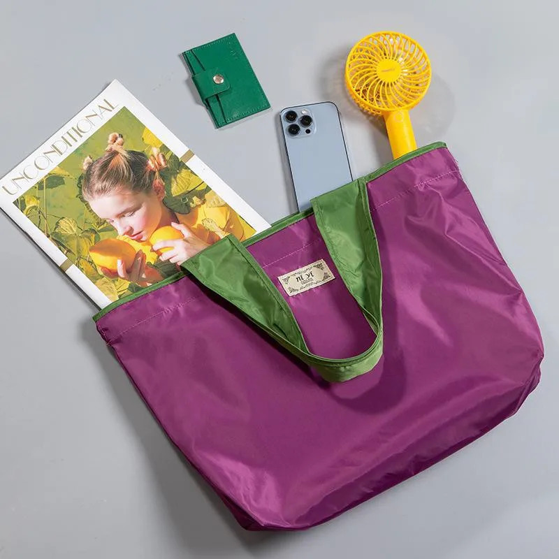 Large Supermarket Shopping Bag Drawstring Vegetable Fruit Bag Environmental Protection Fashion Shoulder Bag Handbag Grocery Bag 240506