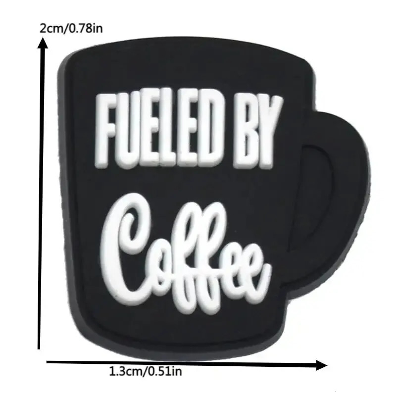 20pcs Coffee Cup Series Shoe Charms for Clogs Bogg Bag Bubble Slides Sandals PVC Shoe Decorations Accessories EVA Beac 240506