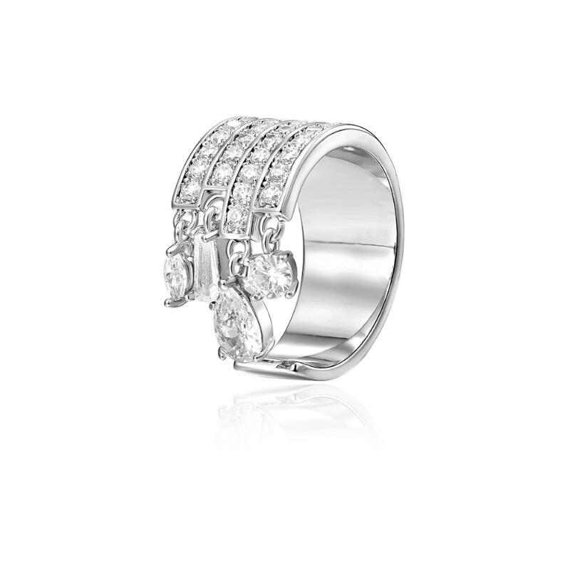 2024 Top Trend: Sier Water Drop Cubic Zirconia Adjustable Ring