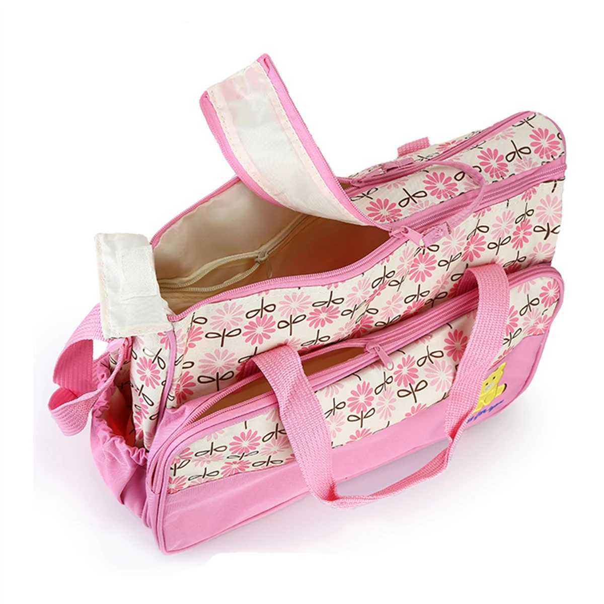 Diaper Bags Fashionable printed mommy bag five piece set large capacity multifunctional one shoulder crossbody bag outdoor diaper bag Y250227AQIB