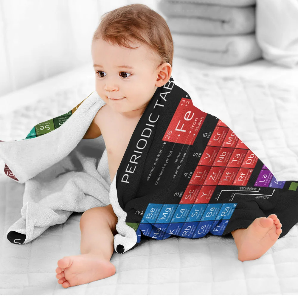 Periodic Table Of Elements Chemistry Bath Towel Camping Bathroom Accessories Microfiber Beach Towels for Adults 240425