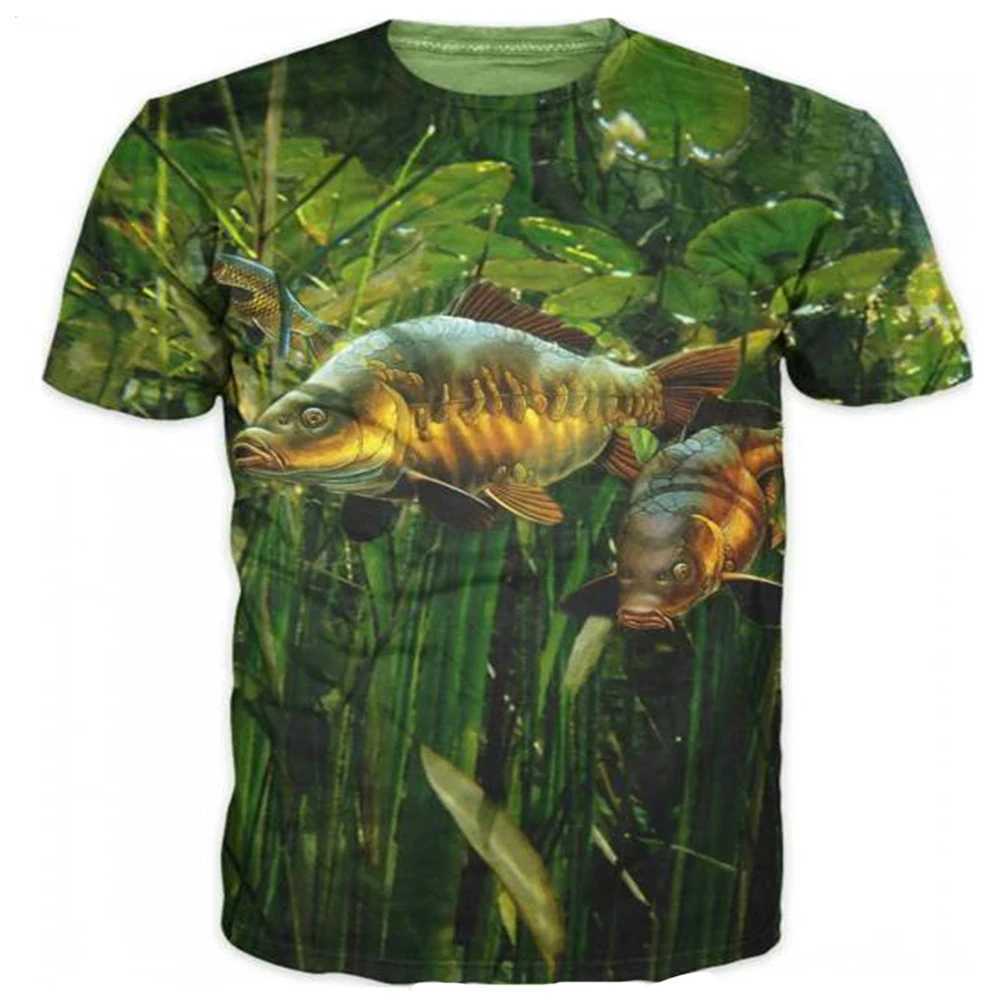 Men's T-Shirts Carp Fish 3D Print Men Women T-shirt Casual Breathable Tops Outdoor Fishing O Neck Ts Funny T-shirts Oversized Mens Clothing T2405