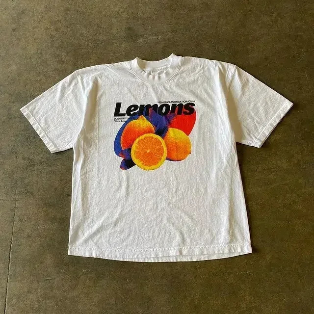Y2k Mens Shirt Summer Harajuku Street Apparel Orange Cat Print Classic Short Sleeve Slim Fit Top Womens T-shirt 240506