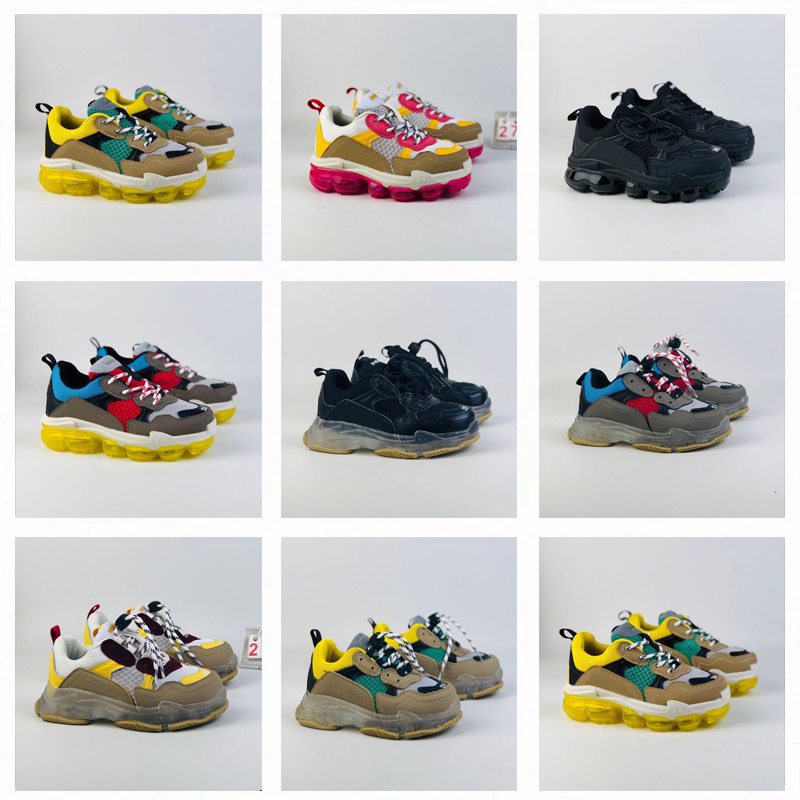 Triple S Kids Shoes 17FW toddler sneakers Children youth little baby Preschool Athletic Outdoor Designer Kid Sports trainers boys girls sneaker Jogging walking