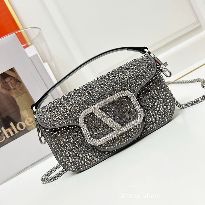 Mini Loco Crystal Chain Handbag Wallet Mirror Quality Designer Evening Bags Shoulder Flip Bag Womens Crossbody Underarm Small Square Bag Luxury