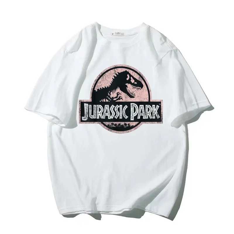 Men's T-Shirts Summer Fashion Mens Owersize T-Shirt Jurassic Park Large Dinosaur High Quty Printed T-Shirt Unisex Cotton Hip Hop T-Shirt T240505