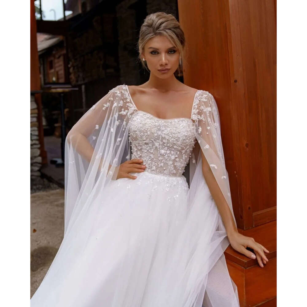 Made Custom Sexy Square Mermaid Bridal Gowns Applique Race Or-Length Wedding Dresses Court Train Satin Ruched Tulle Beach Vestido De Noiva 0914