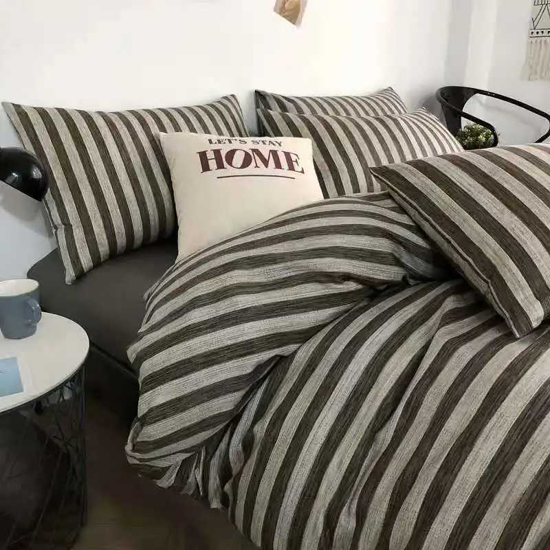 Bedding sets New Zebra Bedding Set Kids Adults Twin Full Queen Bed Flat Sheet Korean Style Duvet Cover Pillowcase No Filler Stripes Bed Linen J240507