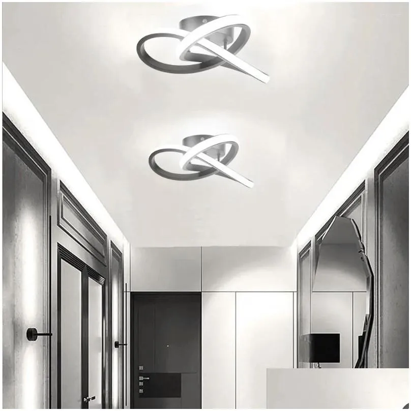 Ceiling Lights Spiral Design Modern Led Light 3000K-6000K Lighting Fixtures Hallway For Bedroom Living Room Drop Delivery Indoor Dhq2G LL