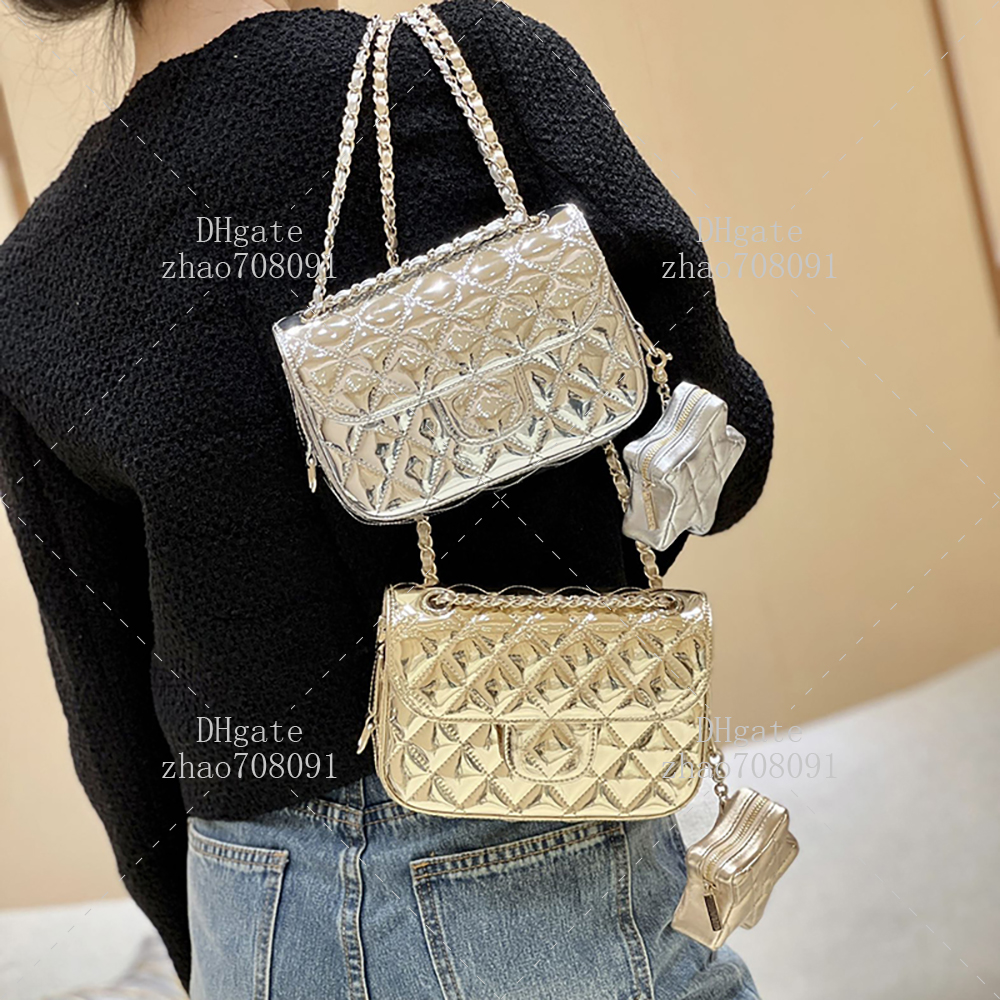Designer Mini Flap Bag - Genuine Leather Shoulder Chain Purse for Women (19cm) With Box C575