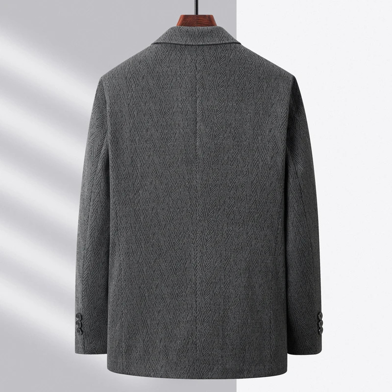 High Quality Leisure Suit Spring and Autumn Fashion Handsome Business Middleaged Men Woolen Coat 240430