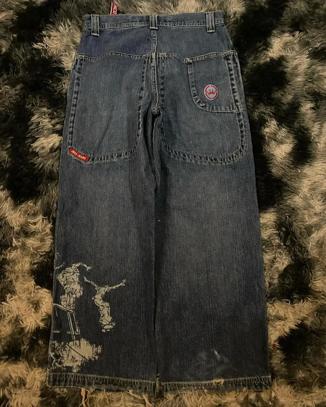 JNCO Y2K Baggy Jeans Men Women Retro streetwear Skateboard Printed High Waist Jeans Hip Hop Harajuku Casual Loose Wide Leg Pants 240429