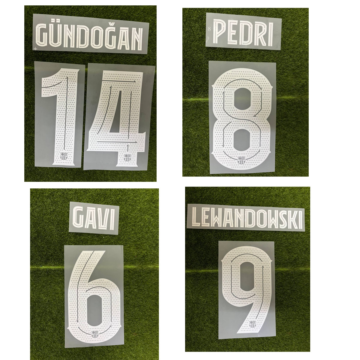 2024 Gavi Nameset F.De Jong LEWANDOWSKI Gundogan Printing Customize Any Name Numer Soccer Patch Badge