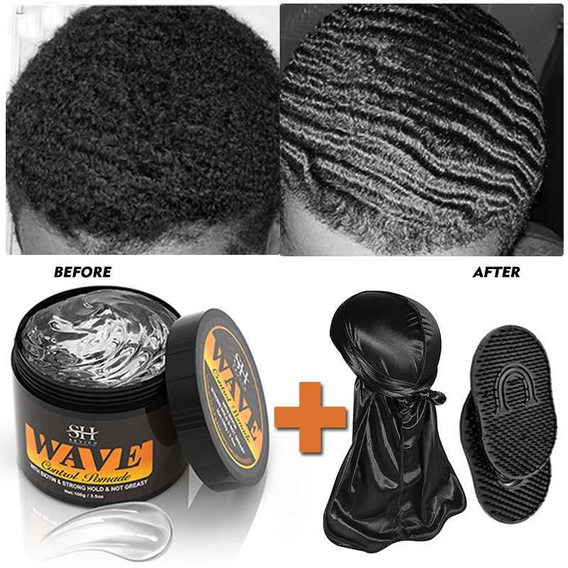 Pomades Waxes 360 Wave Curl Control gel Powerful Keep Nourishing Cream Natural Anti Hair Loss Clay Pomode Q240506