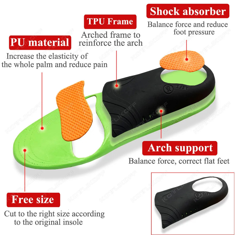 EVA Orthopedic Shoes Sole Insoles For Shoes Arch Foot Pad XO Type Leg Correction Flat Foot Arch Support Sport Shoes Insert 240506