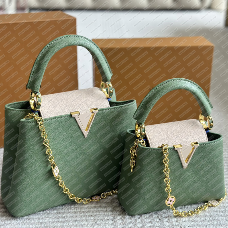Noble Women's Bag Mini Tote Bags wide shoulder straps Designer Bags classic floral elements capucines bags new style Crossbody Bags Shoulder Bag gold buckle hardware