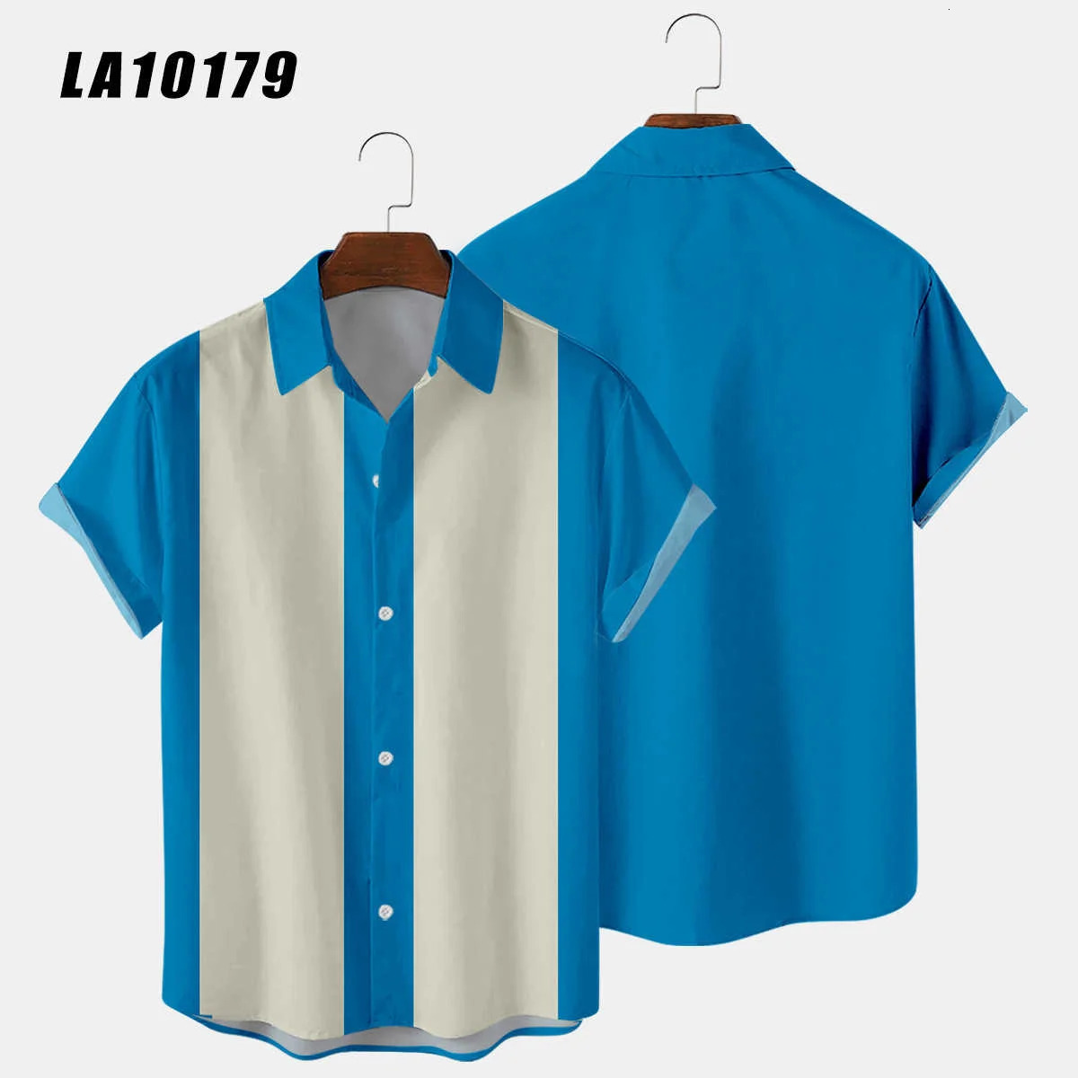 Vertical Striped Shirt Men Casual Button-Down Holiday Beach Shirts Short Sleeve Camiseta Retro Hombre Bowling Mens Shirts 240506
