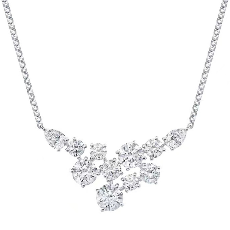 Elegant Sterg Sier Moissanite Dia Water Pendant Necklace for Women