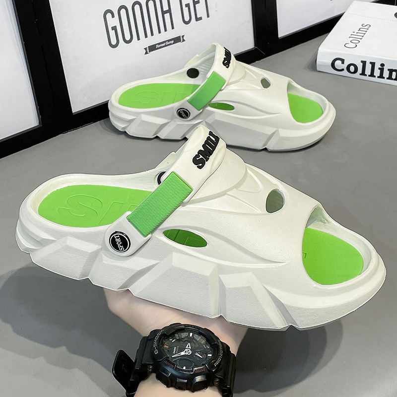 Slippers men to wear outdoors in summer sports beach shoes couples new anti slip flip flops with contrasting colors for casual men's sandals