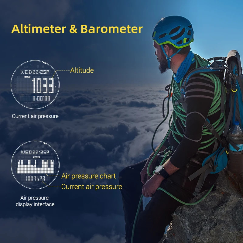 Professional Diving Computer Watch Scuba/Free Diving 50M Mens Watches Altimeter Compass Barometer Outdoor Sports Digital Watch 240428