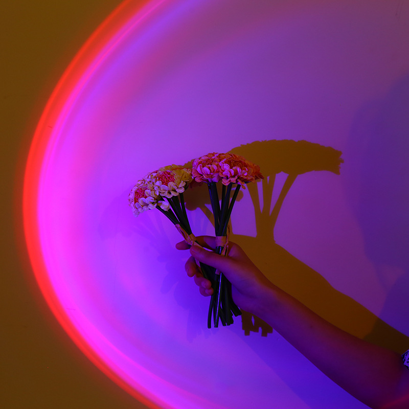 Creative sunset light decoration rainbow circle projection ambient light background light