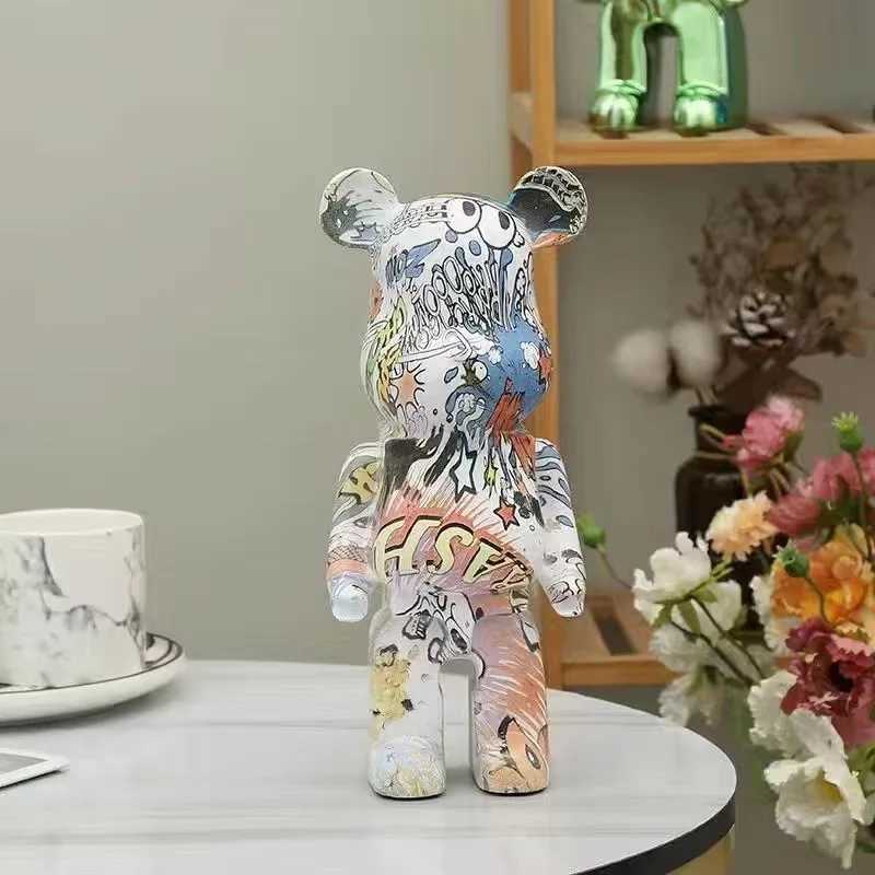Decorative Objects Figurines 28CM cartoon bear statue image Korean home decoration modern living room decoration Nordic shelf sculpture decoration dec