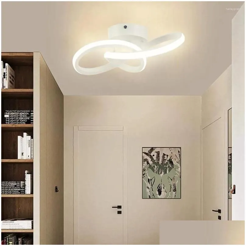 Ceiling Lights Spiral Design Modern Led Light 3000K-6000K Lighting Fixtures Hallway For Bedroom Living Room Drop Delivery Indoor Dhq2G LL
