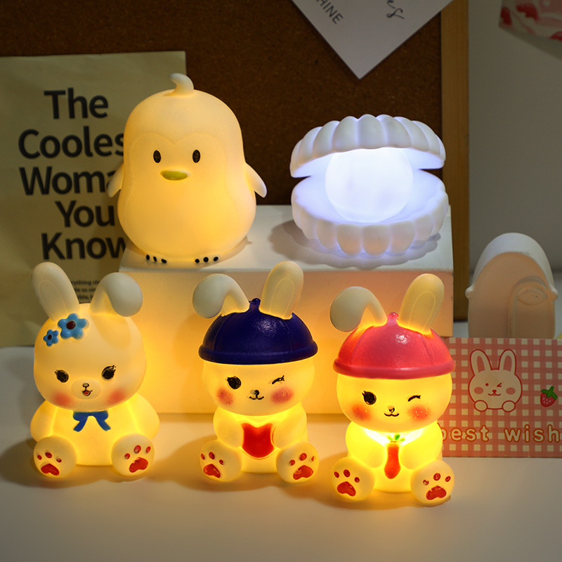 Charming 3D Cartoon Rabbit Nightlight - Cozy & Colorful Bedtime Companion for Nursery Decor