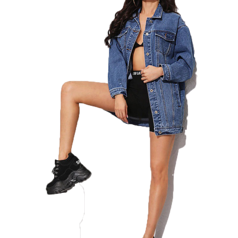 jean jacket women 2024 New Large Size Denim Jacket Womens Street Trendy Mid-length comfortable casual washed womens jacket Fashion Jacket