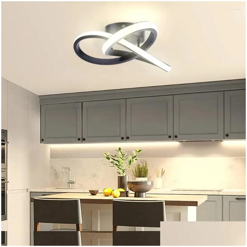 Ceiling Lights Spiral Design Modern Led Light 3000K-6000K Lighting Fixtures Hallway For Bedroom Living Room Drop Delivery Indoor Dhq2G LL
