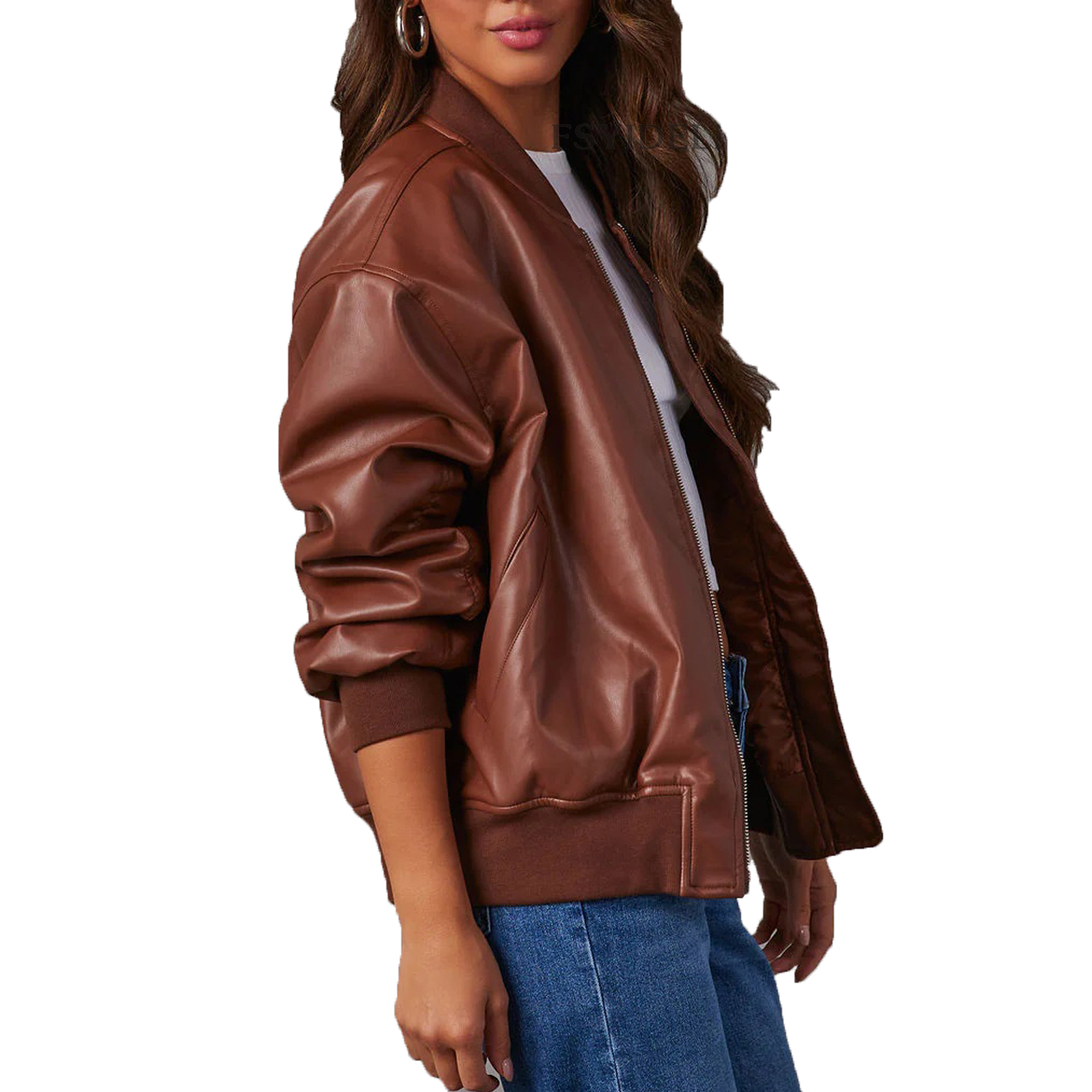 coatwomen Leather baseball jacket long sleeve foreign trade motorcycle jacke Faux Leatherjacket for women Jackets coatwomen Spring autumn Women Outdoo