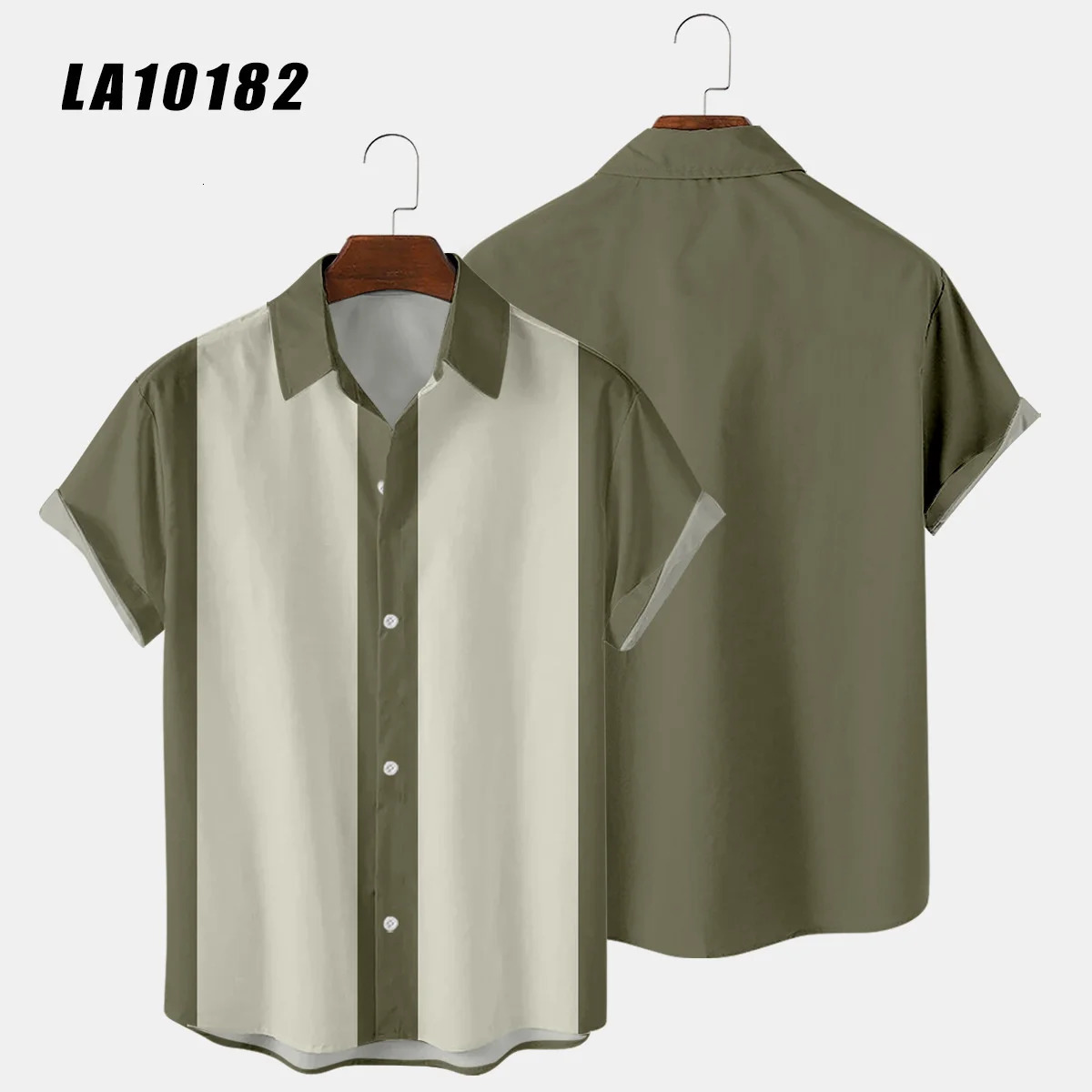 Vertical Striped Shirt Men Casual Button-Down Holiday Beach Shirts Short Sleeve Camiseta Retro Hombre Bowling Mens Shirts 240506