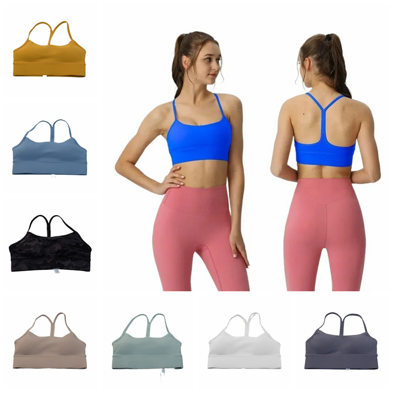 yoga Bra align tank Womens Sport Bra Classic Popular Fitness Soft Tank Gym Crop Yoga Vest Beauty Back Shockproof With Removable Chest Pad bralette lingerie ninth