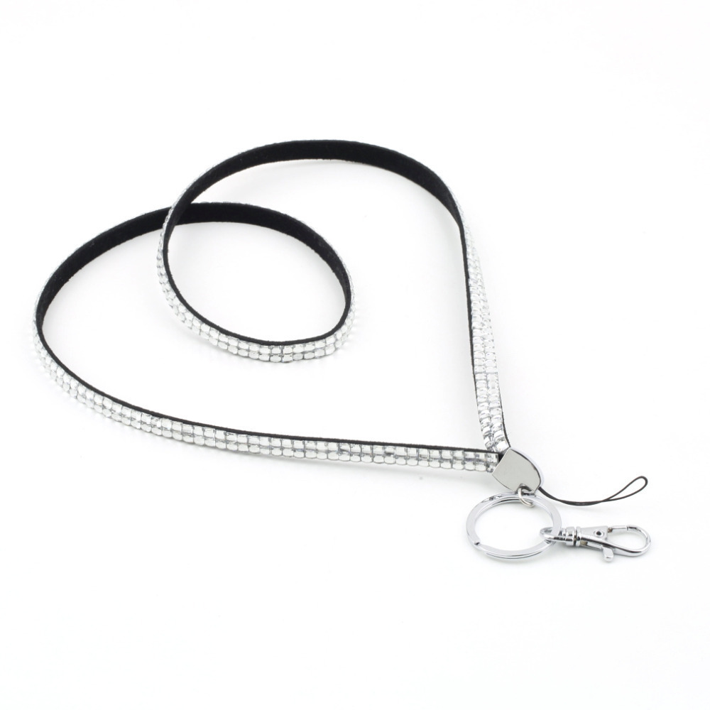 Rhinestone Crystal CardID Badge Chains Holder with Lanyard Rope Bling Vertical ID Business Card Case Office Papelaria Supplies diamond rhinestone neck