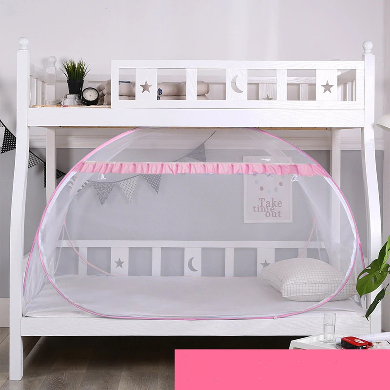 Four Seasons Universal Yurt Baby Comfortable Sleep Mosquito Net Cartoon Style Free Install Full Bottom Anit-fall Crib Small Tent 240422