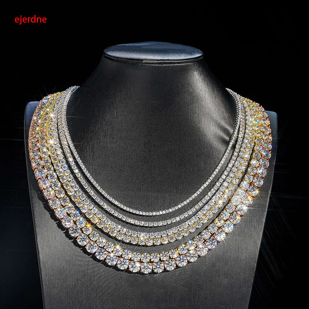 Moissanite Diamond Necklace for Women Man 2MM/3MM White Gold Plated Sterling Sier Fine Jewelry