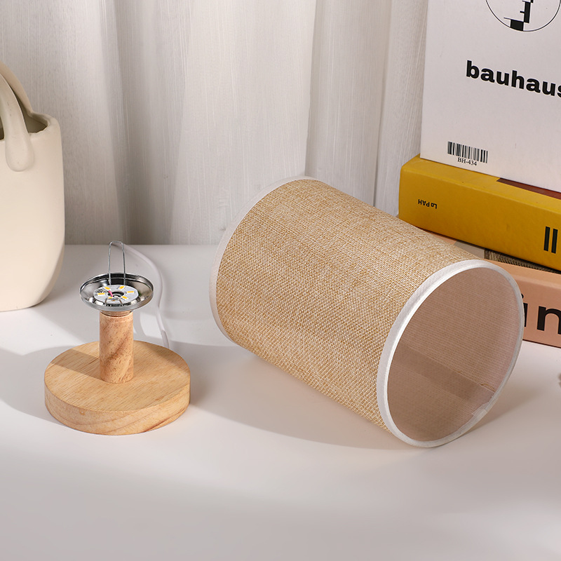 Fabric wood bottom table eye protection desk lamp