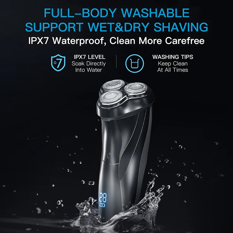 ENCHEN Electric Shaver 3D Blackstone3 IPX7 Waterproof Razor Wet And Dry Dual Use Face Beard Battery Digital Display For Men 240423