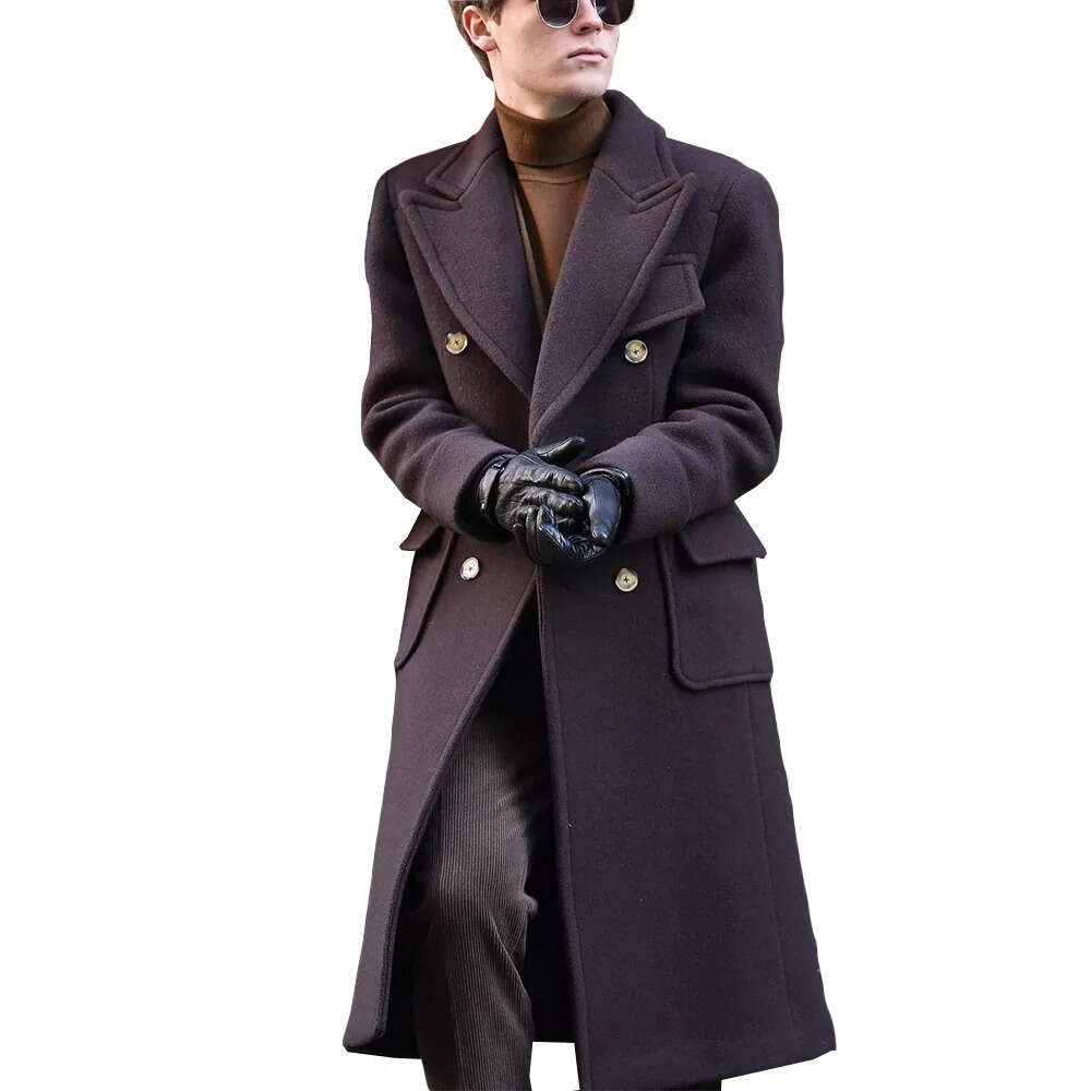 Lapel One-Piece Mens Peaked Vintage Groom Designer Tuxedos Customized Made Wool Blend Mid-Length Business Men Suits