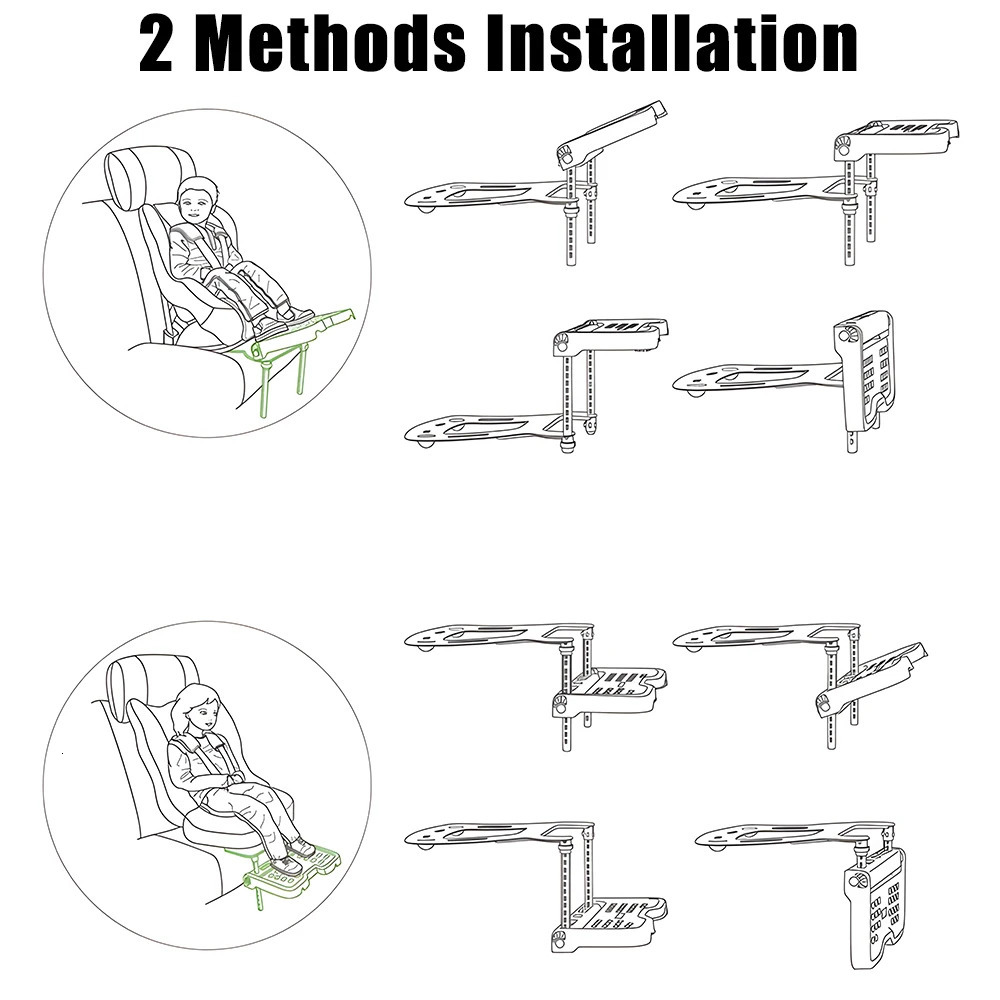 Children Safety Seat Footrest Pram Footrest Attachment Car Accessories Support Adjustable Foldable Baby Foot Pedal Rest Holder 240506