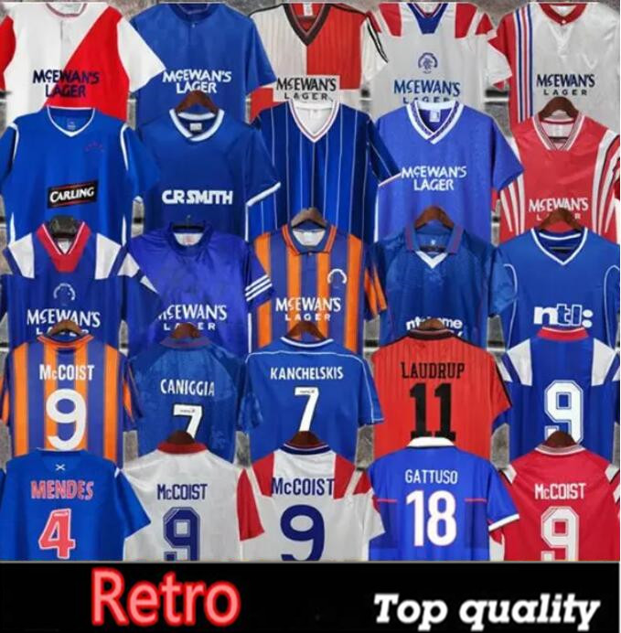 87 90 92 93 94 95 96 97 99 01 08 Glasgow Rangers fc Retro soccer jerseys GERRARD GASCOIGNE LAUDRUP gerrard MCCOIST football shirt66