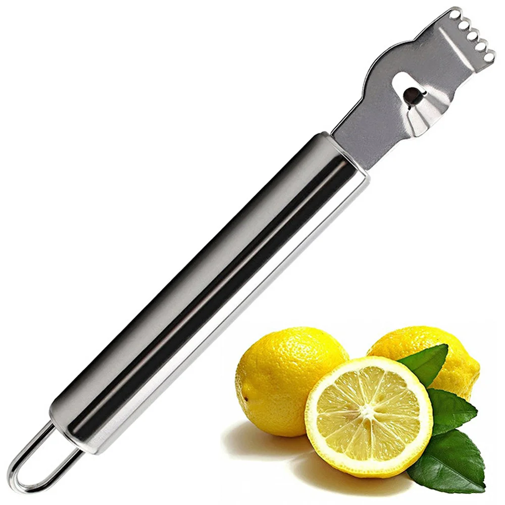 1 PC Lemon Orange Fruit Citrus Zester Peeler Kitchen Bar Craft Stainless Steel Knife Peeg Tools 0507