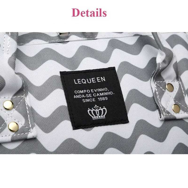 Diaper Bags Lequeen Maternity Diaper Bag Backpack Nappy Brand Mummy Large Capacity Baby Bag Nursing Bag for Baby Care Y2502278AYB