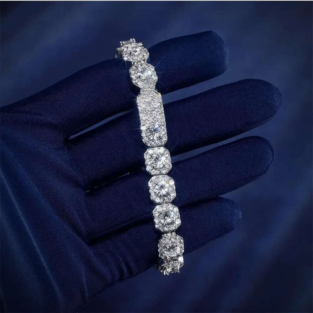 Fire Jewelry 6mm 10mm Sterg Sier d Color Vvs Moissanite Dia Cluster Tennis Chain Necklace for Men Women