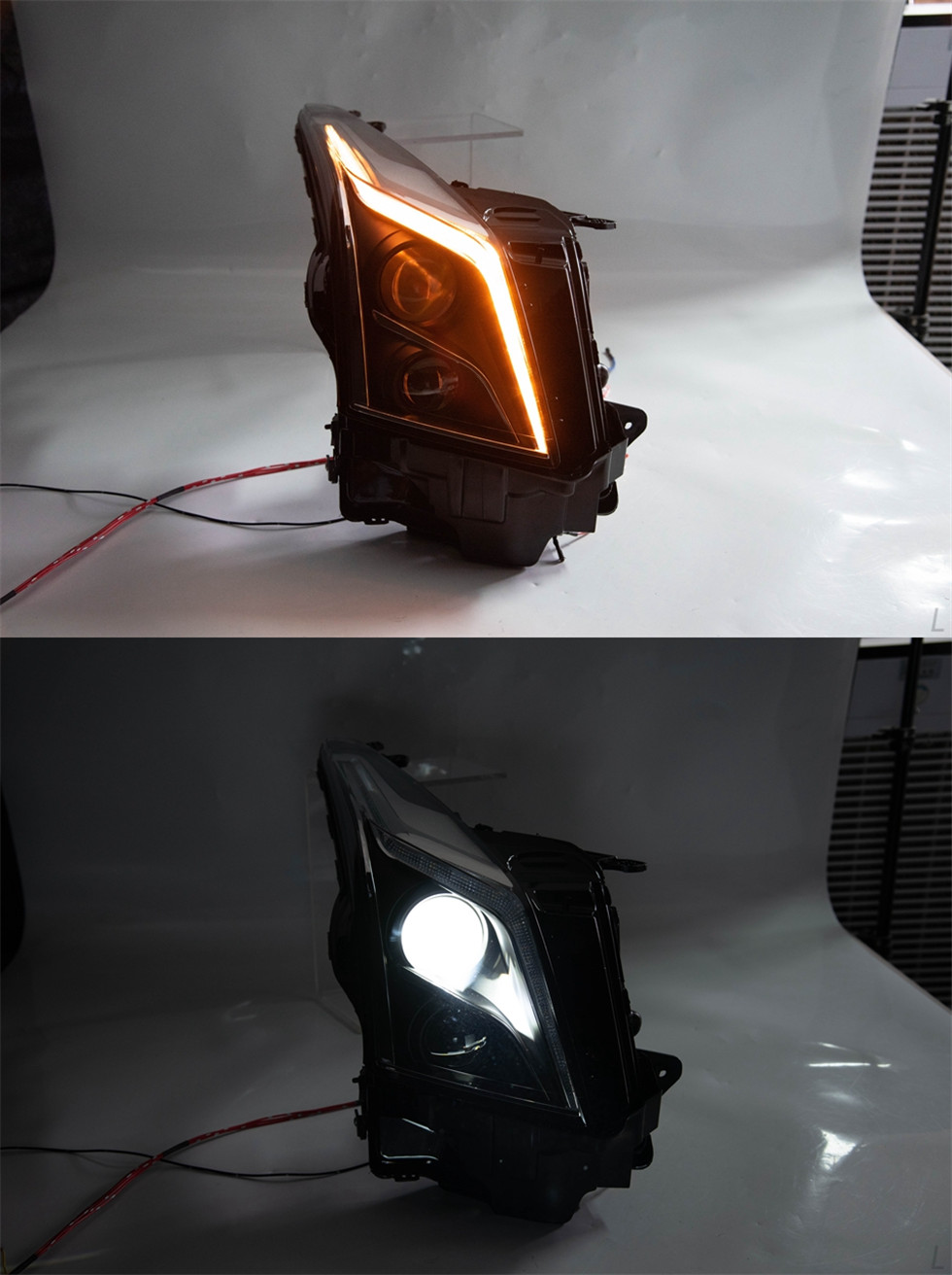 Headlight For Cadillac ATS 2014-20 17 LED Streamer Steering Day Running Turning Signal Head Lamps Assembly