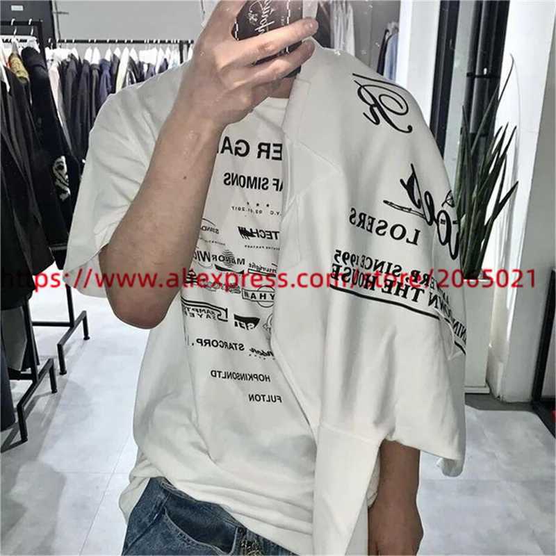 Men's T-Shirts Raf Simons T-Shirt Men Women 1 1 High Quty Letter Printed Short Slved Top T Shirt T240508