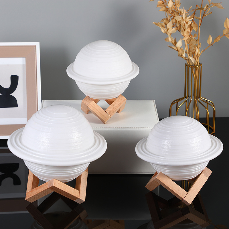 Astronomical Atmosphere: Colorful Saturn Planetary Night Light for Relaxation