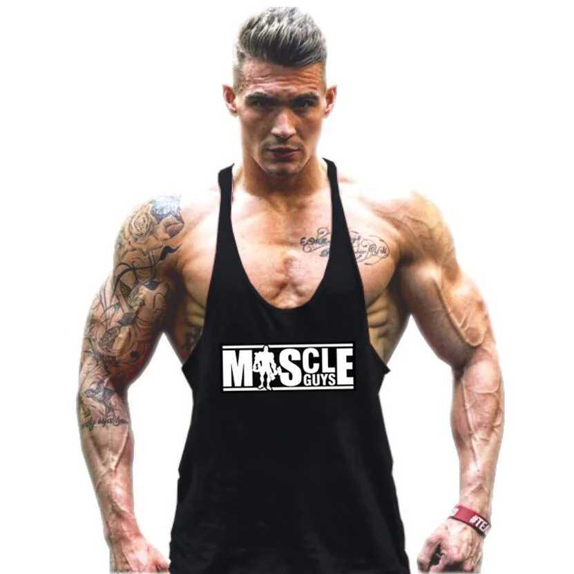 Men's Tank Tops Muscle Guys Brand Thin straps stringer mens gyms tank tops men vest cotton workout undershirt bodybuilding clothes T240508