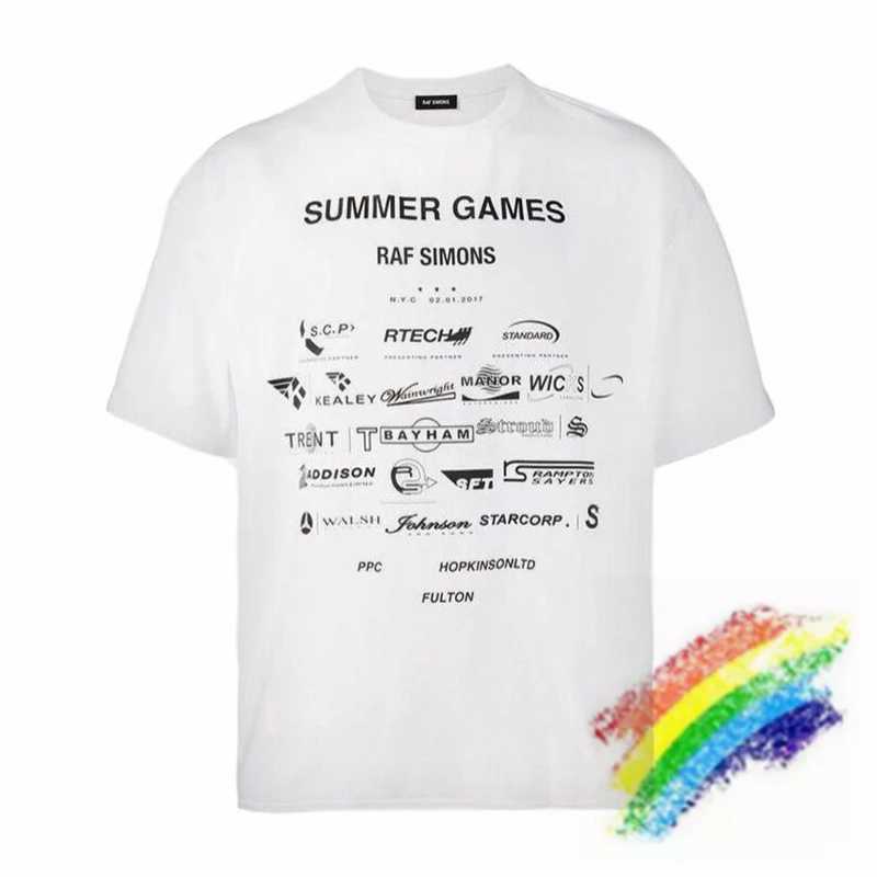 Men's T-Shirts Raf Simons T-Shirt Men Women 1 1 High Quty Letter Printed Short Slved Top T Shirt T240508